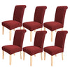 Chair Covers for Dining Room Wine Red Set of 6,Soft Stretch Parsons Chair Covers Removable Washable for Kitchen(6 Pack,Wine Red)