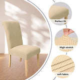 Chair Covers for Dining Room Khaki Set of 2,Soft Stretch Parsons Chair Covers Removable Washable for Kitchen(2 Pack,Khaki)