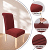 Chair Covers for Dining Room Wine Red Set of 6,Soft Stretch Parsons Chair Covers Removable Washable for Kitchen(6 Pack,Wine Red)