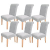 Chair Covers for Dining Room Light Grey Set of 6,Soft Stretch Parsons Chair Covers Removable Washable for Kitchen(6 Pack,Light Grey)