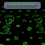 ABELL Glow in The Dark Alien Blanket, Christmas Thanksgiving Blanket Gifts for Birthday Kids Women Girls Boy Best Friend,Grey