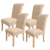 Chair Covers for Dining Room Khaki Set of 4,Soft Stretch Parsons Chair Covers Removable Washable for Kitchen(4 Pack,Khaki)